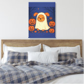 Schattigee Halloween Dog Ghost Kostuum - Schattig Canvas Afdruk (Insitu (Slaapkamer))