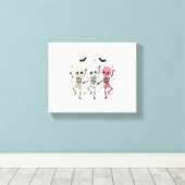 Schattigee Halloween Doll Owl Canvas Afdruk (Insitu (Houten vloer))