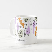 Schattigee Halloween Doodles Pompoen Skull Bat Koffiemok (Voorkant links)