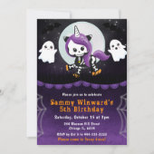 Schattigee Halloween Eenhoorn en Geesten Verjaarda Kaart (Voorkant)