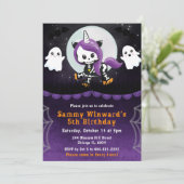 Schattigee Halloween Eenhoorn en Geesten Verjaarda Kaart (Staand voorkant)