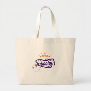 Schattigee Halloween, Faboolous, Schattigee Ghost, Grote Tote Bag