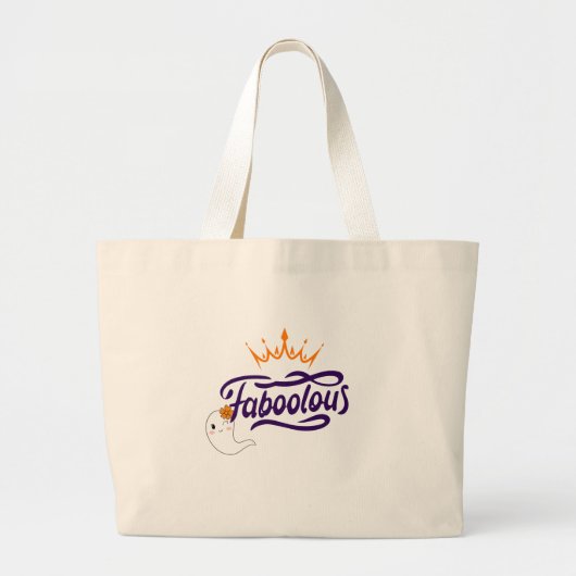 Schattigee Halloween, Faboolous, Schattigee Ghost, Grote Tote Bag (Voorkant)