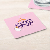 Schattigee Halloween, Faboolous, Schattigee Ghost, Kartonnen Onderzetters (Schuin)