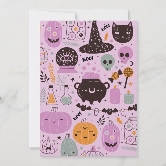 Schattigee Halloween-feestuitnodiging Kaart (Achterkant)