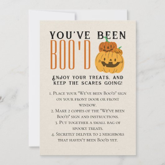 Schattigee Halloween Games Boo Neighbor Game Kaart (Voorkant)