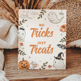 Schattigee Halloween Geen Tricks Gewoon Treats Sig Reclamebord Met Voetstuk