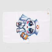 Schattigee Halloween-geest in een verpleegstersuni Golfhanddoek (Horizontaal)