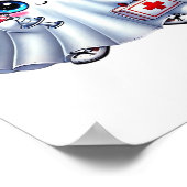 Schattigee Halloween-geest in een verpleegstersuni Poster (Hoek)