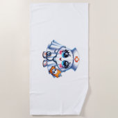 Schattigee Halloween-geest in een verpleegstersuni Strandlaken (Voorkant)