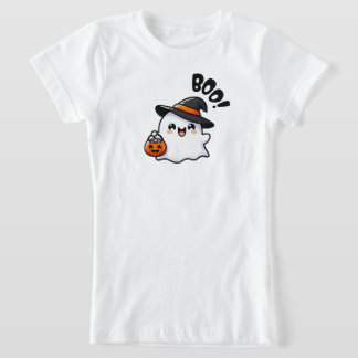 Schattigee Halloween-geest met heks-Pet - Boo T-shirt