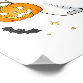Schattigee Halloween-geest met pompoen Poster (Hoek)
