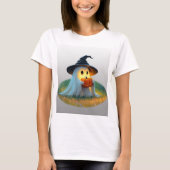 Schattigee Halloween-geest met pompoen T-shirt (Voorkant)