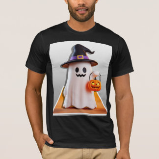 Schattigee Halloween-geest met pompoen T-shirt