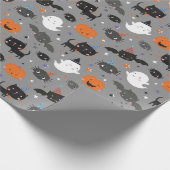 Schattigee Halloween Geesten, Katten, Vleermuizen  Cadeaupapier (Hoek)