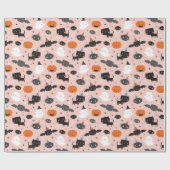 Schattigee Halloween Geesten, Katten, Vleermuizen  Cadeaupapier (Vlak)