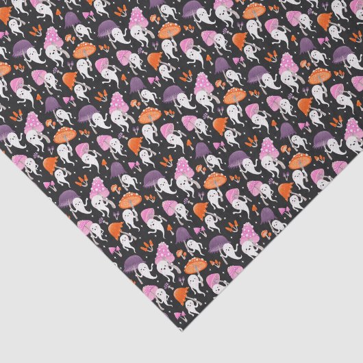 Schattigee Halloween Geesten met Paddenstoelen Dec Tissuepapier (Detail)