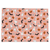 Schattigee Halloween Geesten, Pompoenen, Vleermuiz Groot Cadeauzakje (Achterkant)