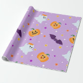 Schattigee Halloween geesten vleermuizen pompoen c Cadeaupapier (Uitgerold)