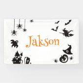 Schattigee Halloween gepersonaliseerde naam banner (Horizontaal)