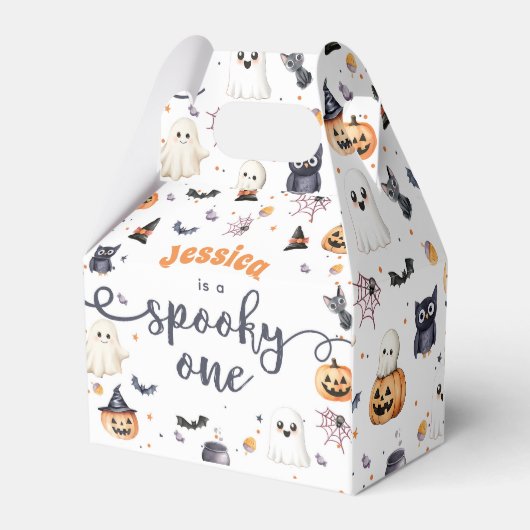 Schattigee Halloween Ghost 1e Verjaardagsfeest Bedankdoosjes (Achterkant)