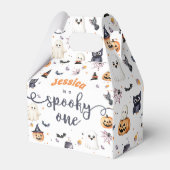Schattigee Halloween Ghost 1e Verjaardagsfeest Bedankdoosjes (Voorkant Zijde)