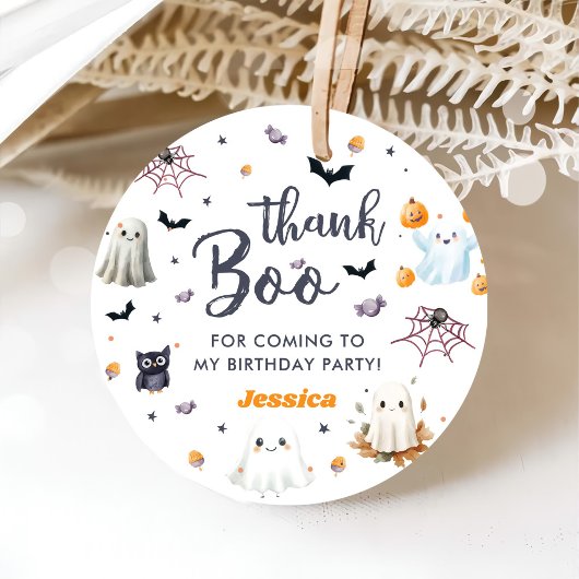 Schattigee Halloween Ghost 1e Verjaardagsfeest Bedankjes Labels