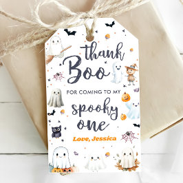 Schattigee Halloween Ghost 1e Verjaardagsfeest Cadeaulabel