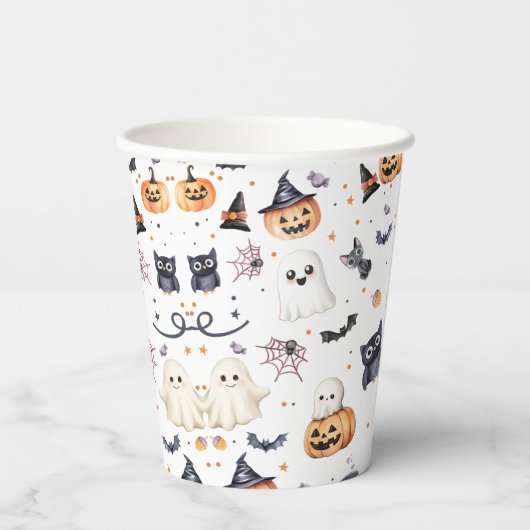 Schattigee Halloween Ghost 1e Verjaardagsfeest Papieren Bekers (Achterkant)