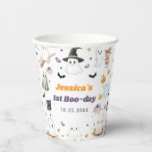 Schattigee Halloween Ghost 1e Verjaardagsfeest Papieren Bekers (Voorkant)