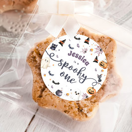 Schattigee Halloween Ghost 1e Verjaardagsfeest Ronde Sticker