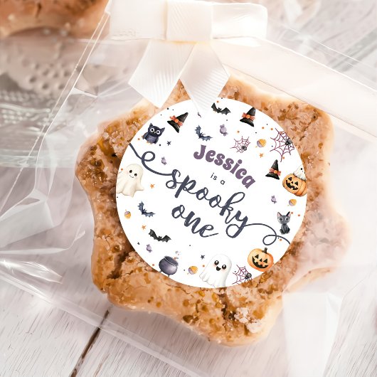 Schattigee Halloween Ghost 1e Verjaardagsfeest Ronde Sticker