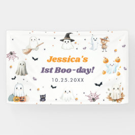 Schattigee Halloween Ghost 1e Verjaardagsfeest Spandoek