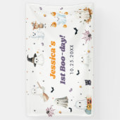 Schattigee Halloween Ghost 1e Verjaardagsfeest Spandoek (Verticaal)