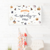 Schattigee Halloween Ghost 1e Verjaardagsfeest Spandoek (Insitu)