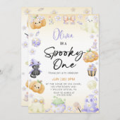 Schattigee Halloween Ghost 1st Boy Verjaardag Kaart (Voorkant / Achterkant)