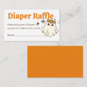 Schattigee Halloween Ghost Baby shower Luier Raffl Informatiekaartje (Voorkant / Achterkant)