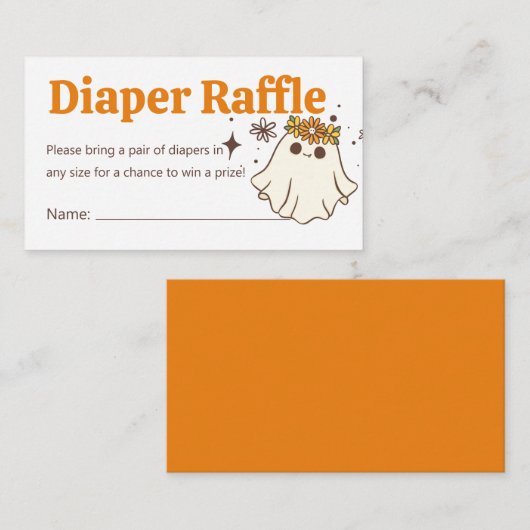 Schattigee Halloween Ghost Baby shower Luier Raffl Informatiekaartje (Voorkant / Achterkant)