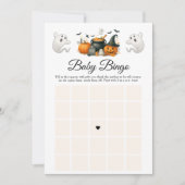 Schattigee Halloween Ghost Baby shower Party Bingo Kaart (Voorkant)