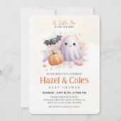 Schattigee Halloween Ghost Baby shower Uitnodiging (Voorkant)