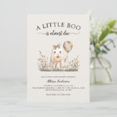 Schattigee Halloween Ghost Baby shower Uitnodiging (Staand voorkant)