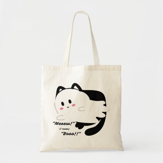 Schattigee Halloween Ghost Black Cat Boo Tote Bag (Voorkant)