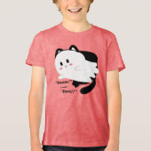 Schattigee Halloween Ghost Black Cat Boo Tri-Blend Shirt (Voorkant)