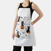 Schattigee Halloween Ghost Boo Cat Schort (Insitu)