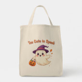 Schattigee Halloween Ghost Canvas tas "Te Schattig (Achterkant)