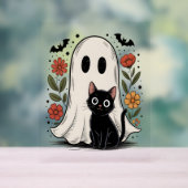 Schattigee Halloween Ghost & Cat Acryl Bord (Neutraal)