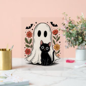 Schattigee Halloween Ghost & Cat Acryl Bord (Huwelijk)