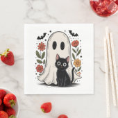 Schattigee Halloween Ghost & Cat Servet (Insitu)