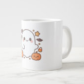 Schattigee Halloween Ghost Clipart, Leuk en Schatt Grote Koffiekop (Voorkant rechts)