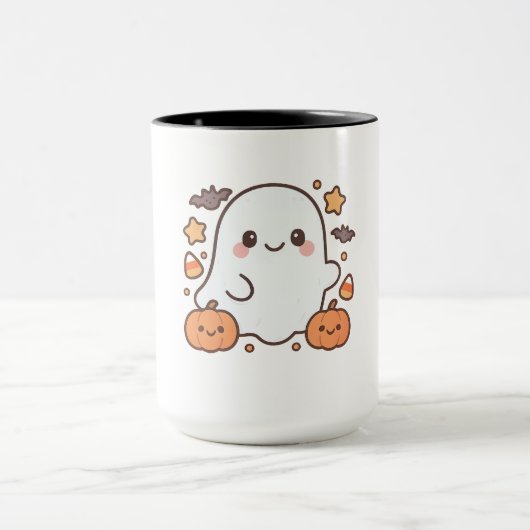 Schattigee Halloween Ghost Clipart, Leuk en Schatt Mok (Midden)
